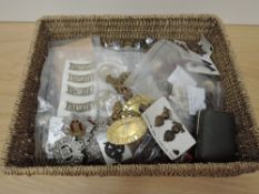 A box of Military Buttons, Cap Badges and Shoulder Titles etc, many regiments seen,