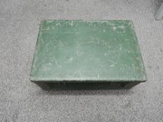 A possible Military Field Canteen having aluminium inner with wood and metal surround, two carry