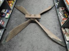 A Four Bladed Wood Laminated Propeller possibly for a WWI Royal Aircraft Factory FE8 Plane,