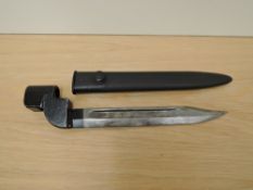 A British No9 Bayonet with steel socket and Bowie Knife blade, metal scabbard, blade length 20cm,