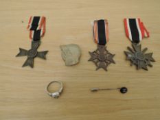 Three German Third Reiche Medals, War Merit Crosses x2 both 2nd class, 1939 with cross swords,