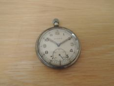 A Military Pocket Watch, Swiss made by Moeris, on reverse military arrow G.S.T.A M30262