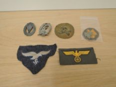 Two German Badges, Third Reich NSFK Balloon Commanders and Luftwaffe Ground Assault 25 Actions along