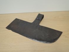 A possible European executioner iron axe head, blade marked with an animal, bear or lion?, blade