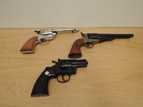 Three modern & Replica Revolvers, two Made in Italy, one unnamed, one Blank Fires. Purchaser must be