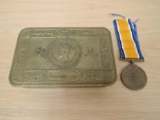 A WWI 1914 Queen Mary Christmas Tin and a Mercantile Marine WWI Medal to ALFRED H.PRITCHARD