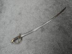 A possible British Light Cavalry Troopers Sword, 1821 pattern, brass guard, wire grip, blade