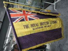 The Royal British Legion Blackburn Branch Flag & two piece Staff with two teasels, presented by Mr