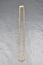 A rose gold fancy link chain, no marks but probably gold, approx 18' & 9.8g