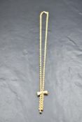 A 9ct gold rope chain necklace with bow and tassel detail, approx 16' & 5g