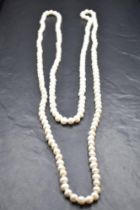 A long string of baroque pearls