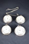 Two Victorian silver key wound Chronograph pocket watches, by R Gordon of Liverpool, no:30045, and H