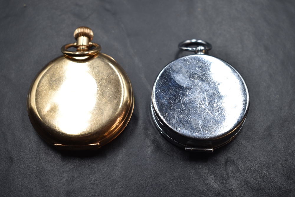 A gold plated hunter pocket watch by Waltham, vintage wrist watch by Leonidas, another similar by - Image 4 of 6