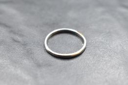 A platinum wedding band of plain form, size P & approx 2.4g