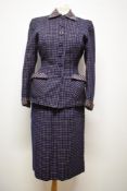 A striking 1940s American Arlene Noman suit, having 'Shillito's Forth Floor, Cincinnati' label,
