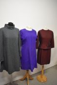 Three vintage 1960s day dresses, various styles and sizes.