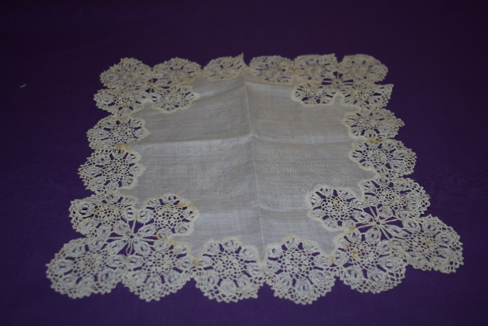 A Victorian lace collar and a similar smaller example, sold alongside and intricately edged - Image 7 of 8