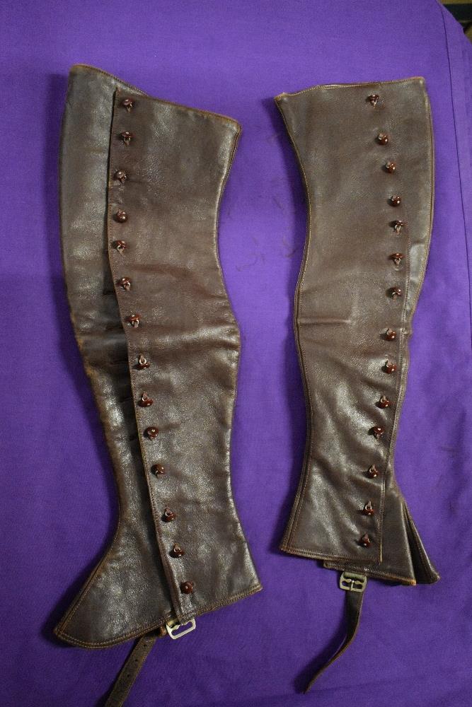 A pair of early 20th century ladies knee high gaiters.