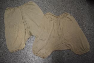 Two pairs of 1940s CC41 utility labelled knickers.