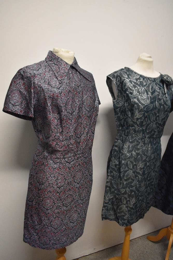 Three 1960s metallic party dresses. - Image 4 of 5