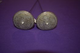 A pair of Edwardian hat pins, thought to be by Wilhelm Staertz, Gablonz, 1905, having pink enamel