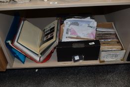 WORLD STAMPS IN BOX, PACKETS, STOCKBOOKS, ALBUM, LEAVES & A LOT MORE Box with wide of world stamps