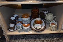A selection of various Hornsea Tapestry pattern storage jars, and other Hornsea pottery wares etc