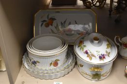 A small quantity of Royal Worcester Evesham patterned tableware, to include flan dishes and a lidded