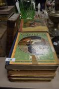 Nine vintage bound books, including Chatterbox and Household Words