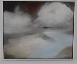 Teresa Lawton (Contemporary, British), oil on canvas, 'Salty Whisper', a seascape, signed to the