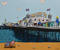 Dylan Izaak (Contemporary, British), coloured print, 'Brighton Actually', limited edition 18/49,