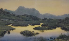*Local Interest - After Bernard Eyre Walker (1887-1972, British), coloured print, 'Bow Fell', Lake