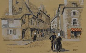 Helen Madeleine McKie (1889-1957, British), watercolour and gouache, 'Dinan', France, signed to