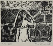 Ann Brunskill (1923-2018), print of a woodcut engraving, 'Pastoral' and 'Girl', signed in pencil