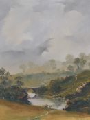 Peter M. Drewett (b.1957, British), oil on canvas, A Scottish Highland landscape depicting cattle