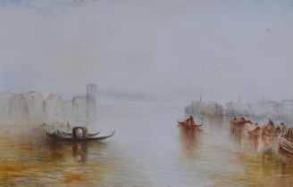 Follower of Joseph Mallord William Turner RA (1775-1851), watercolour, 'A Venetian Scene', signed