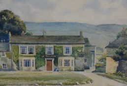 D.Binns (20th Century), watercolour, The Falcon Inn at Arncliffe, Skipton, Yorkshire, signed to