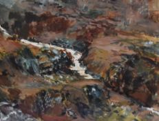Roy O'Neil (20th Century), watercolour, 'A remote river landscape', possibly the Scottish Highlands,