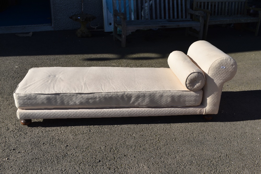 A late 19th or early 20th Century chaise longue having later upholstery - Image 2 of 2