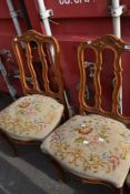 A pair of Continental style stained frame dining chairs