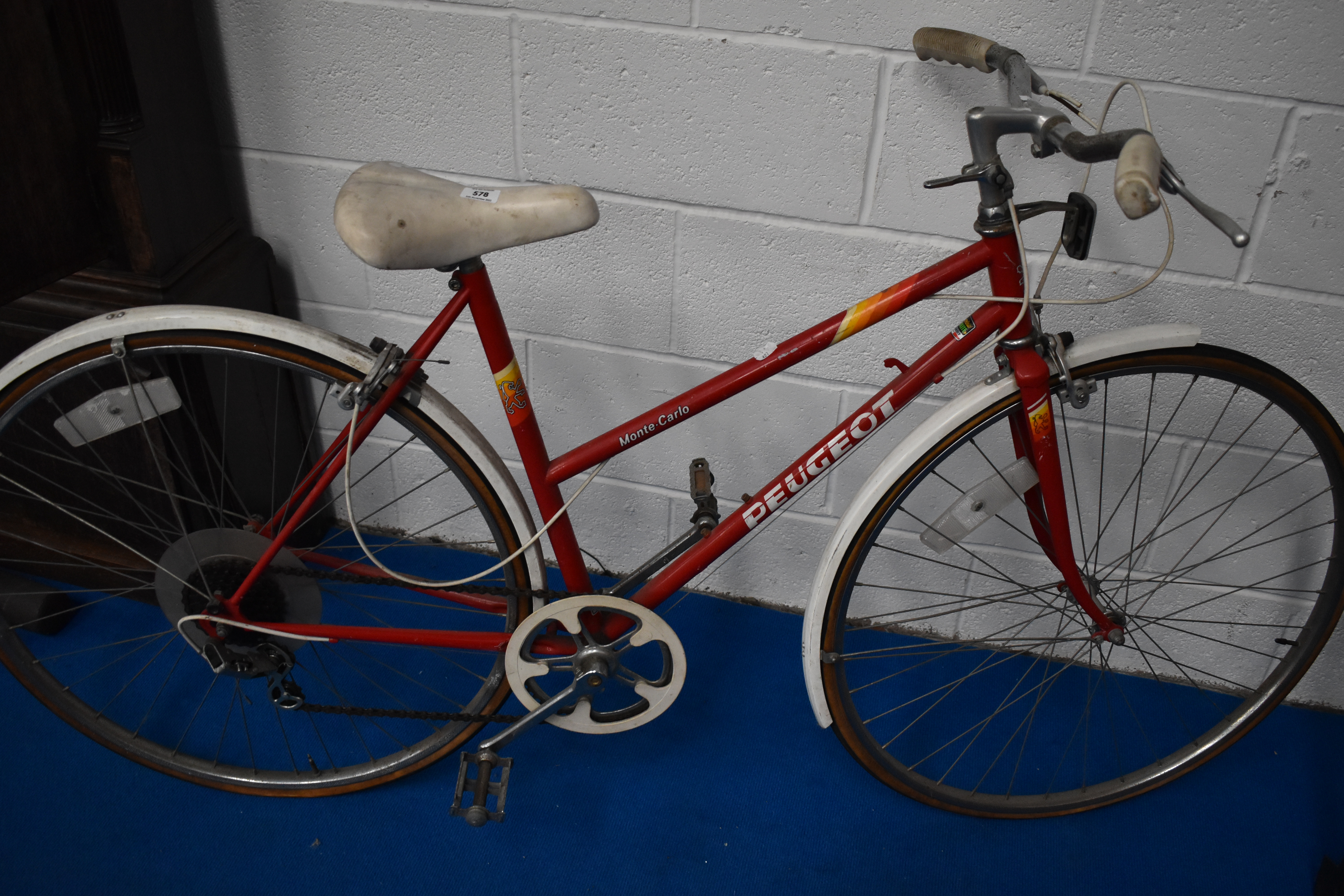 A vintage Peugeot Monte Carlo push bike.