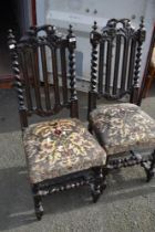 A pair of 19th Century Carolean style chairs