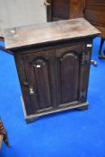 A Period oak side cabinet of small proportions