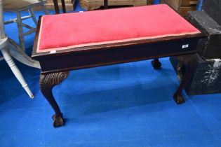 An early 20th Century mahogany duet piano stool