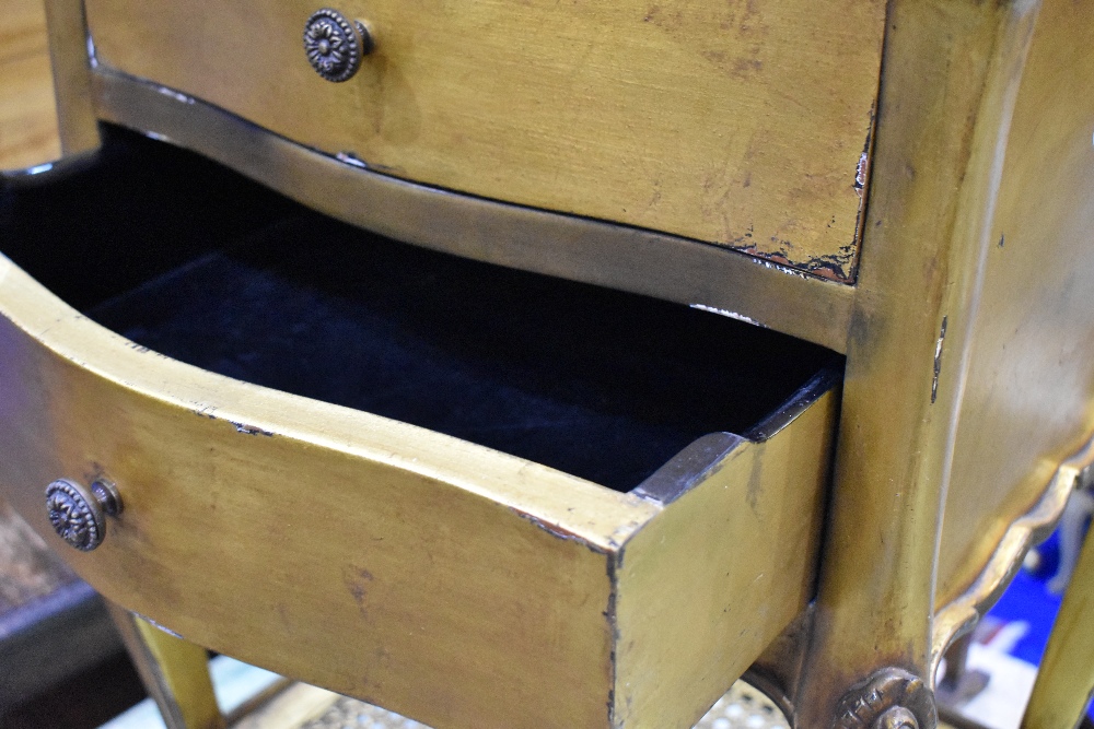 A French style gilt wood side cabinet with cane undertier - Image 4 of 5