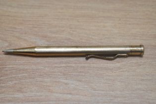 A Rolled Gold Yard O Led propelling pencil with engine turned design. Good clean condition Engraved