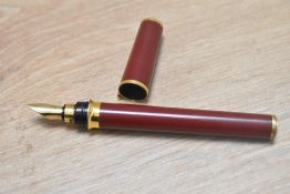 A S T Dupont Montparnasse converter fountain pen in red Lacque de Chine having 18k Dupont nib