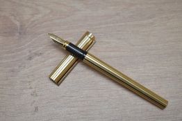 A S T Dupont Slimline converter fill fountain pen gold plated fountain pen with Dupont 18k nib. Very