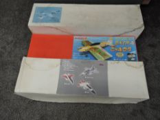 Three vintage model Aeroplane kits, Lander x2, Wing Span 765cm and 866cm, Hacker Extra Chaos, all