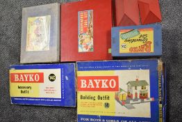 A collection of vintage Bayko in four original boxes, Building Set No2, Accessory Outfit 14C,